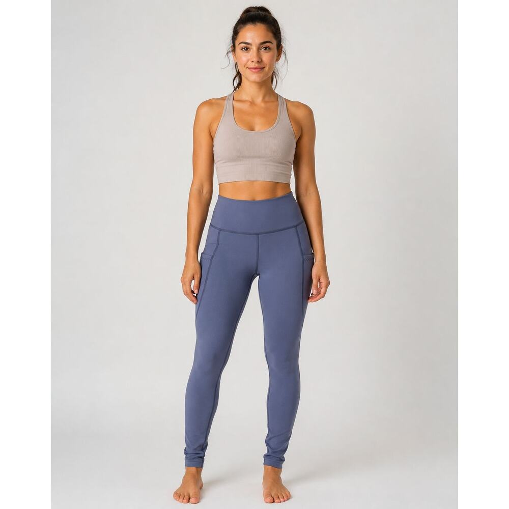 FP Movement Womens S Gray High Rise Pocket Leggings Braided Ankle Detail